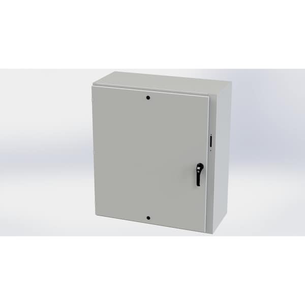 3 Point Latch with Padlock Handle Electrical Enclosures, 42 in H, 16 in D, 37.38 in W, Carbon Steel